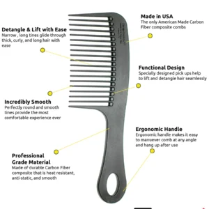 Chicago Comb Co. Model #8 Carbon Fiber