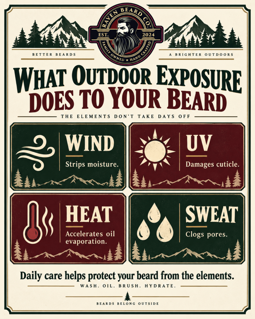 Outdoor Exposure to Beard Infographic Raven Beard Co