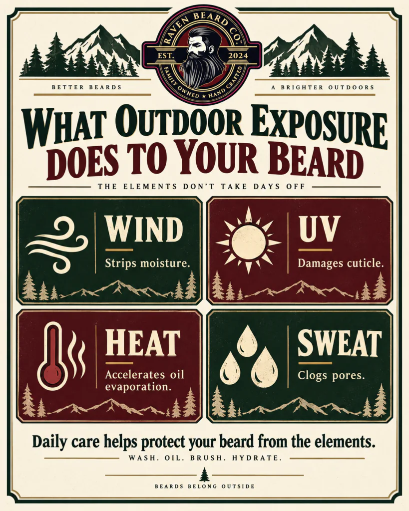 Outdoor Exposure to Beard Infographic Raven Beard Co