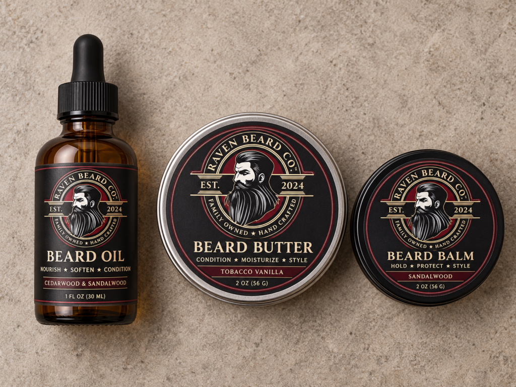 Raven Beard Co Beard Oil Beard Butter Beard Balm
