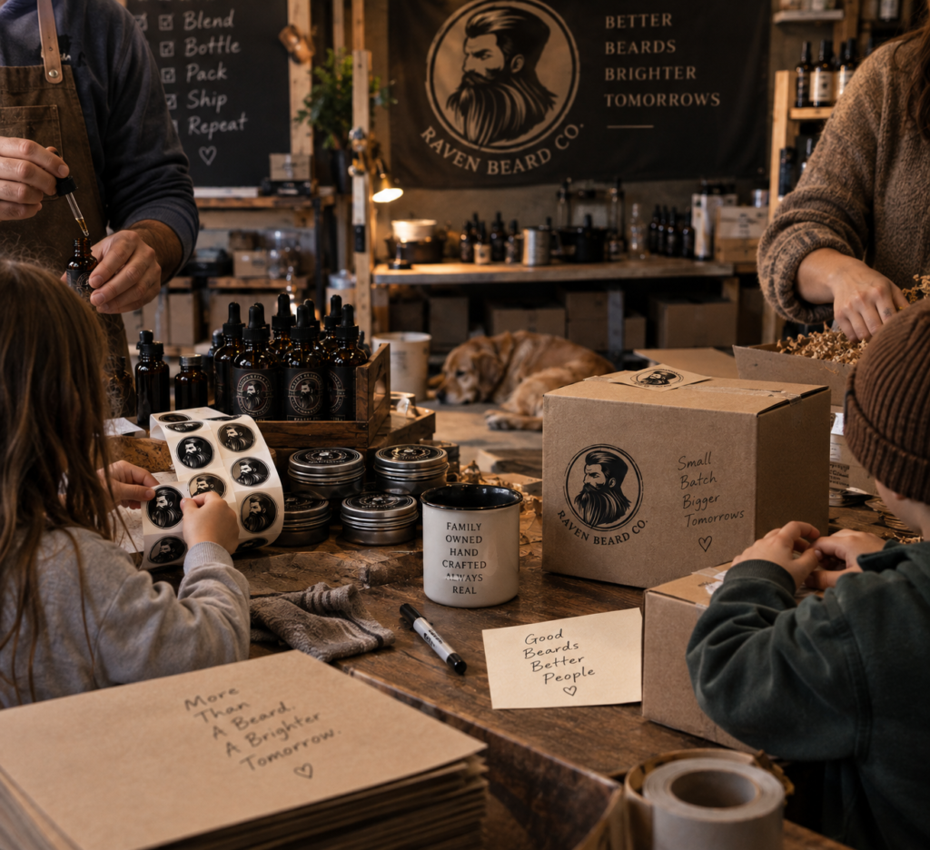 Raven Beard Co Family Packing Table